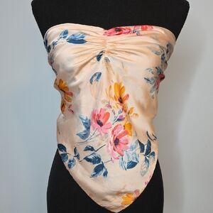 Floral Strapless Crop Top